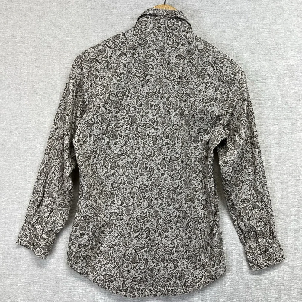 Wrangler 20X Competition‎ Western Shirt Boys Large L Brown Paisley Pearl Snap